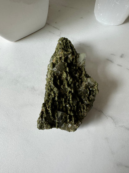 Forest Epidote and Quartz 132g