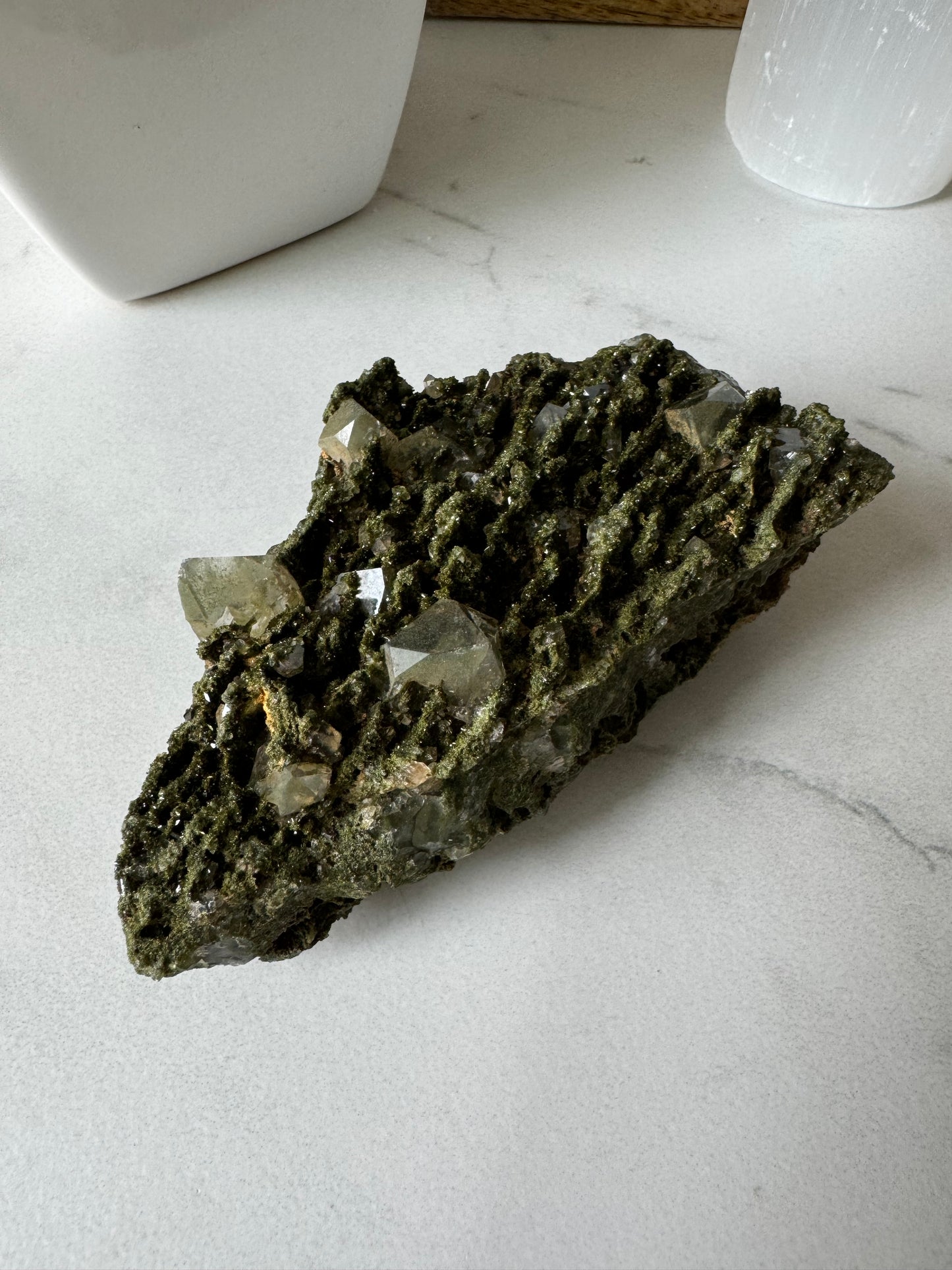 Forest Epidote and Quartz 132g