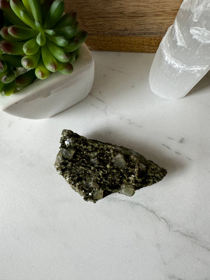 Forest Epidote and Quartz 132g