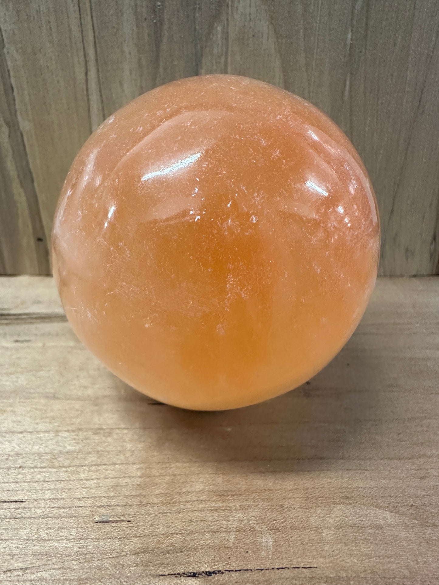 Peach Selenite Sphere