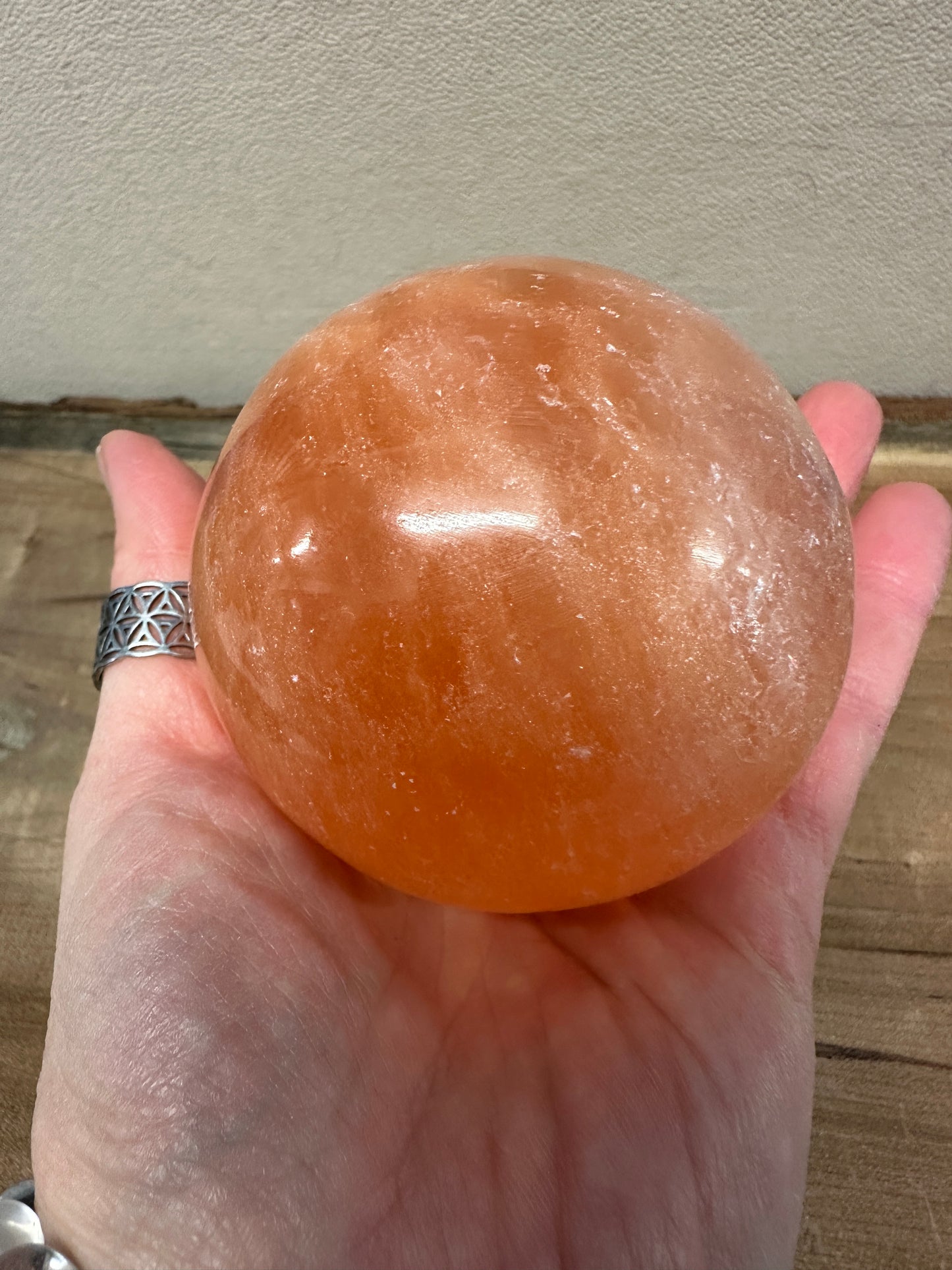 Peach Selenite Sphere