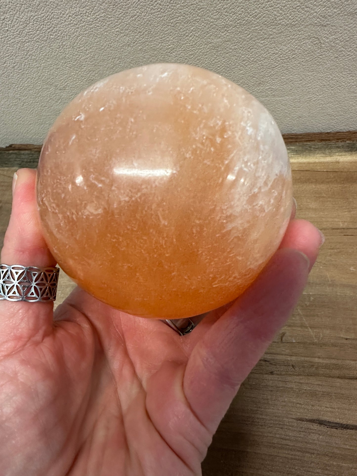 Peach Selenite Sphere