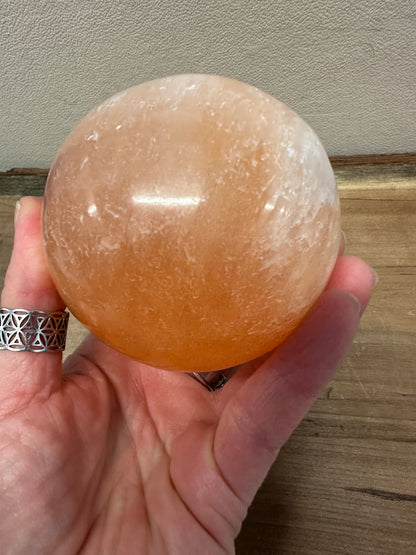Peach Selenite Sphere