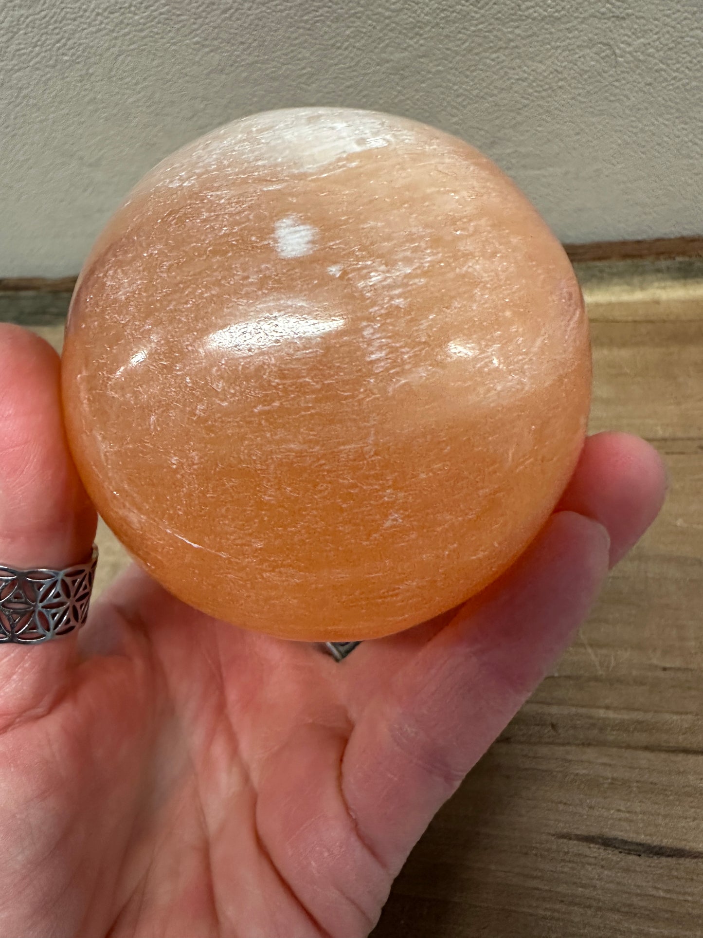 Peach Selenite Sphere