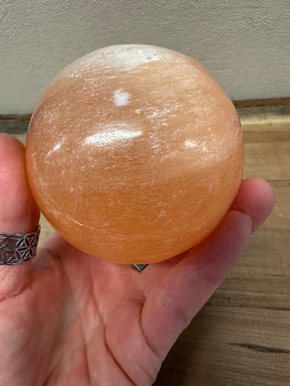 Peach Selenite Sphere