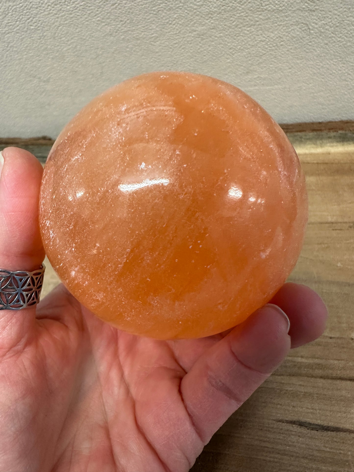 Peach Selenite Sphere