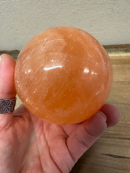 Peach Selenite Sphere