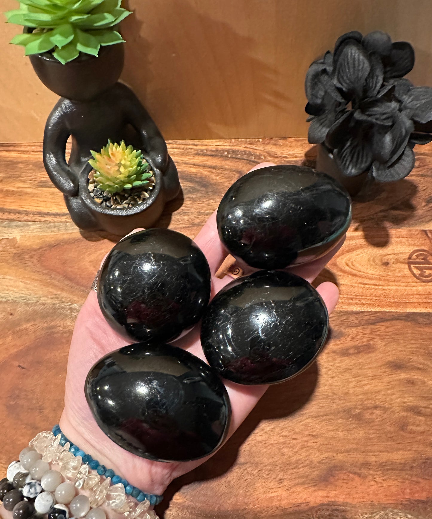 Black Tourmaline Palm Stone