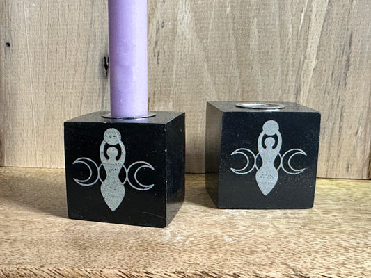Black Onyx Goddess Mini Candle Holder