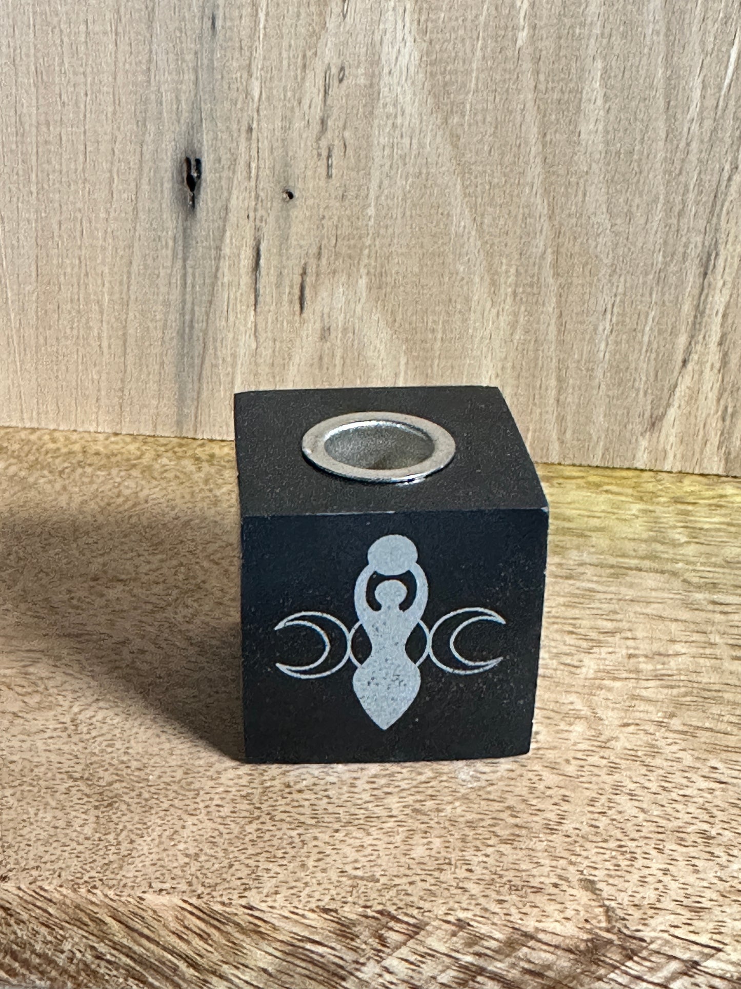Black Onyx Goddess Mini Candle Holder