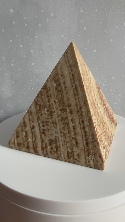 Brown Aragonite Pyramid 256g